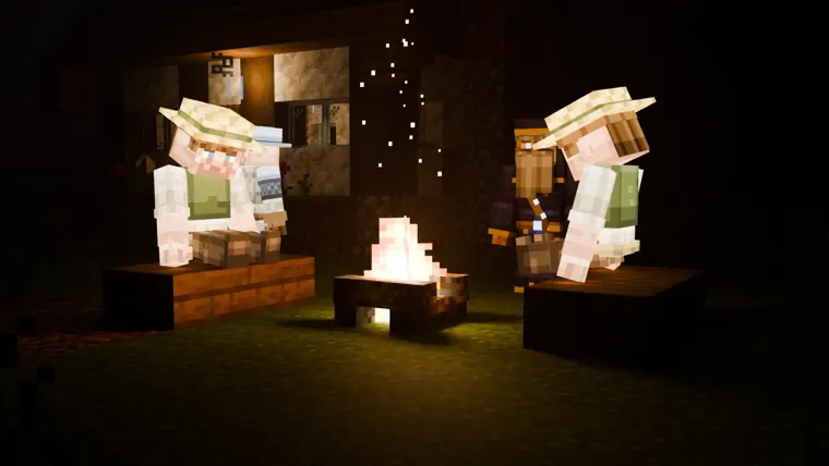 By the fire at night