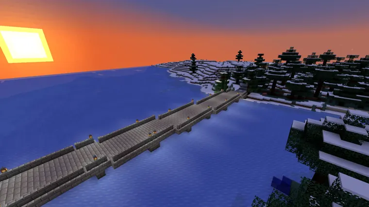 A stone bridge at dusk